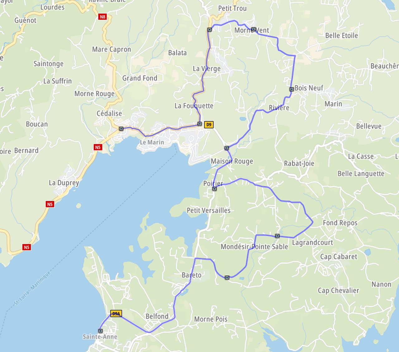 TRONÇON 5 : LE MARIN OUEST - SAINTE ANNE